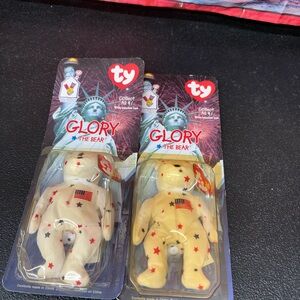 2 Ty Glory the Bear - Cream Collectible Toy